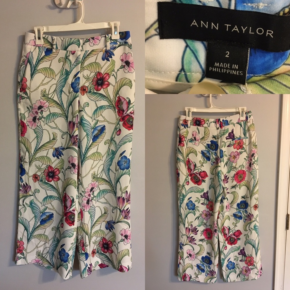 Ann Taylor floral cropped pant, size 2, worn once